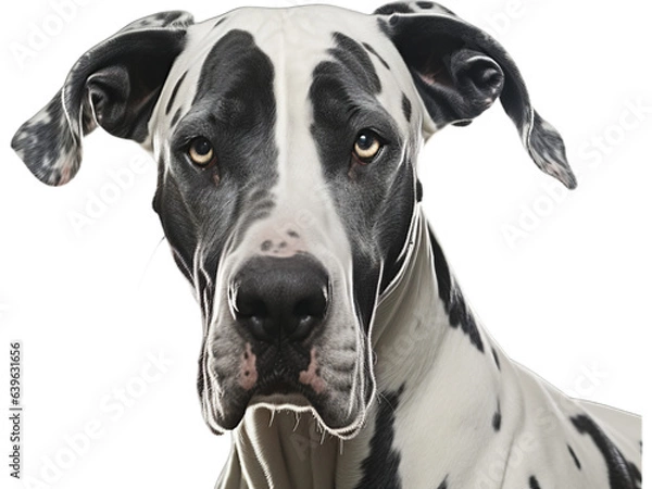 Fototapeta Alert Great Dane Headshot, No Background