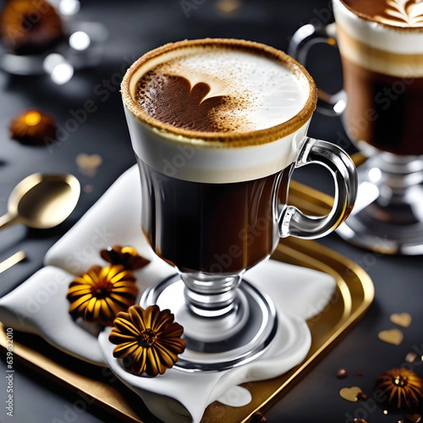 Obraz Harmony of Creativity and Flavor Exploring the World of Latte Art.(Generative AI)