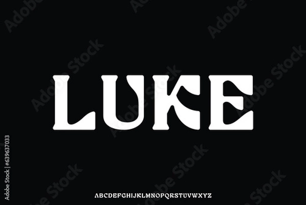 Fototapeta Unique decorative retro trendy style alphabet display font vector. Creative typography style illustration