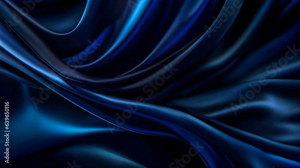 Obraz blue luxury fabric background with copy space 3d illustration