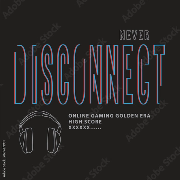 Fototapeta Typographic vector illustration of computer theme . t shirt graphics