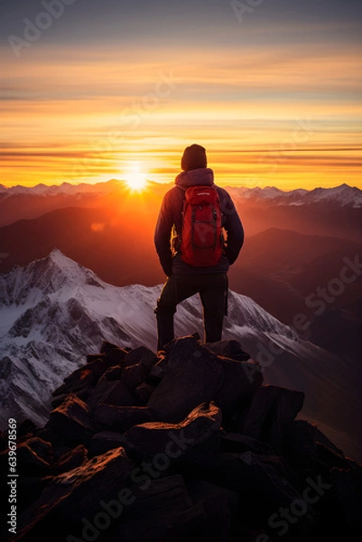 Obraz sunset in the mountains