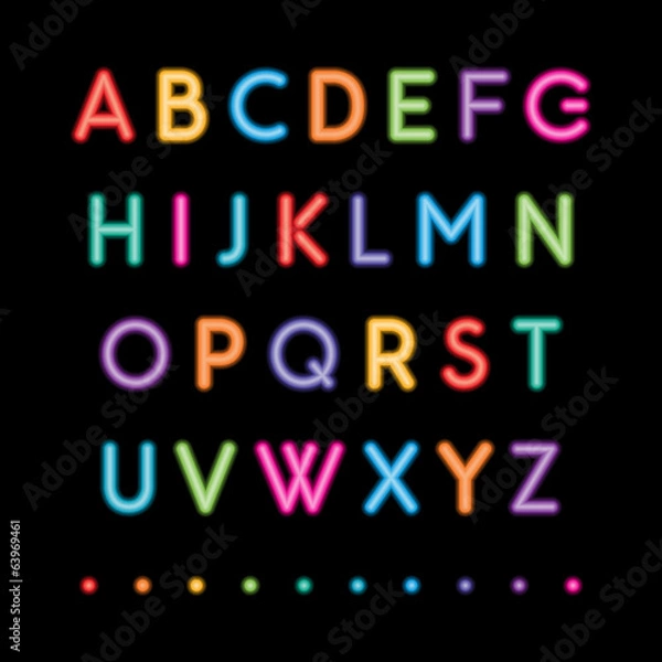 Obraz neon capital alphabets