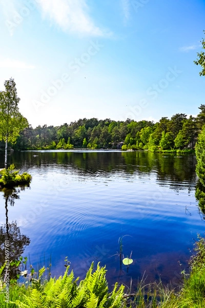 Fototapeta Wundervolle, magische Seenlandschaft über Kristiansand in Norwegen 