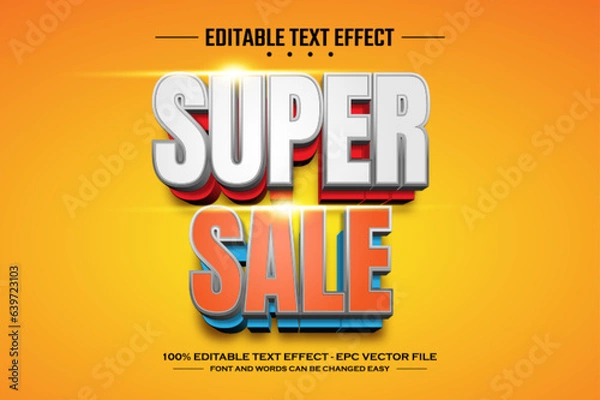 Fototapeta Super sale 3D editable text effect template