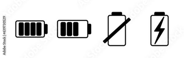 Obraz Battery icon vector. Battery charge indicator icon.