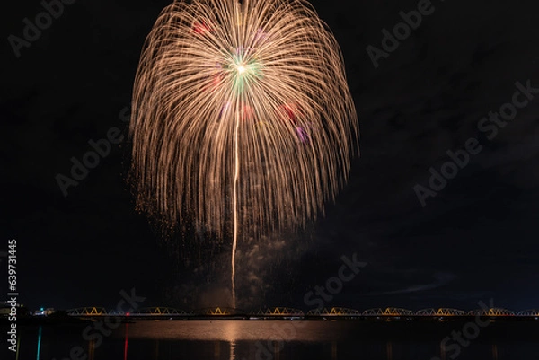 Fototapeta 夏の夜空に咲く大輪の花火
