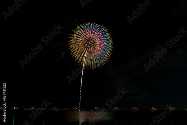 Fototapeta 夏の夜空に咲く大輪の花火