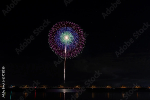 Fototapeta 夏の夜空に咲く大輪の花火