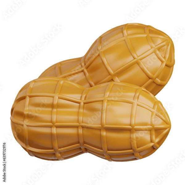Obraz 3d rendering peanut isolated useful for food, allergen, allergy, disease and antigen design element