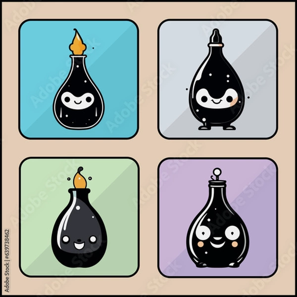 Fototapeta Potion vector icon art set