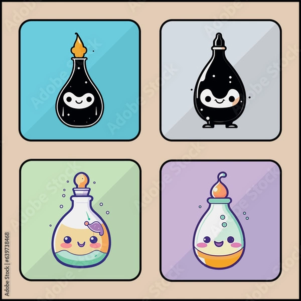 Fototapeta Potion vector icon art set