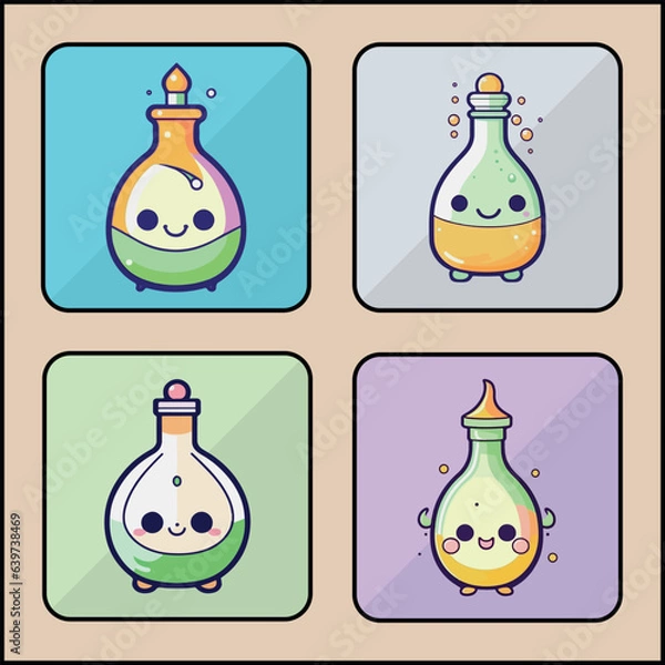 Fototapeta Potion vector icon art set
