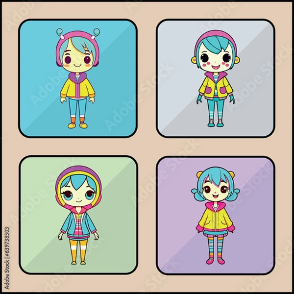 Fototapeta Trickster vector icon art set