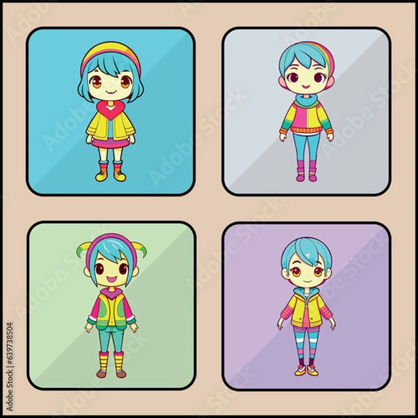 Fototapeta Trickster vector icon art set