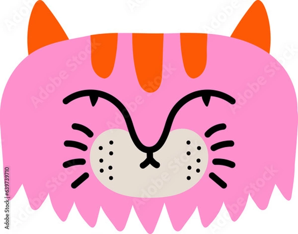 Fototapeta Funny Cat Head Illustration