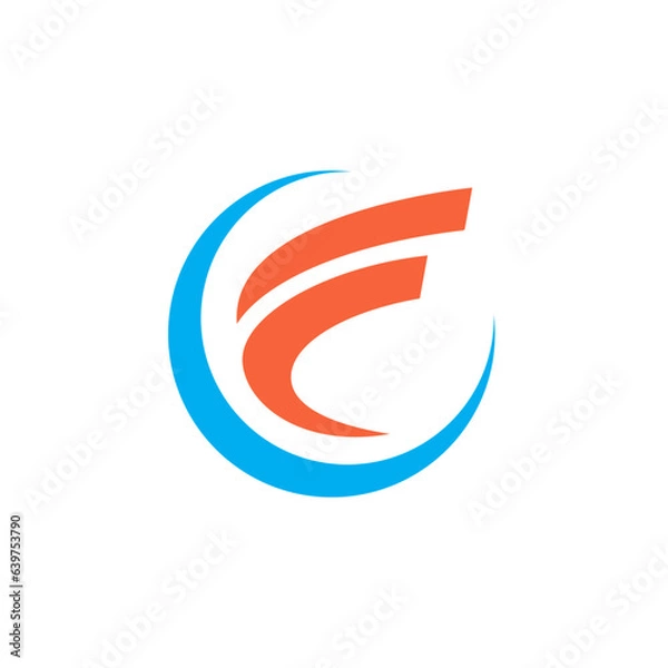 Fototapeta C and F  letter combination abstract logo design.