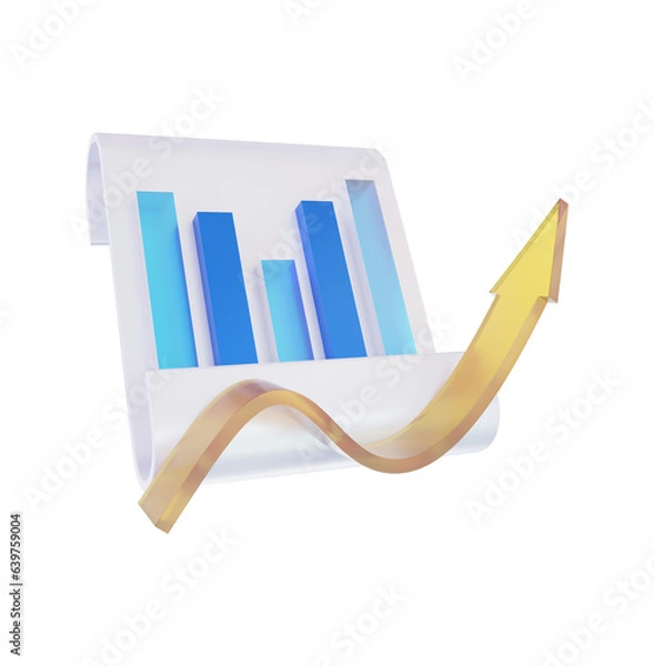 Obraz Business graph analysis 3d rendering illustration