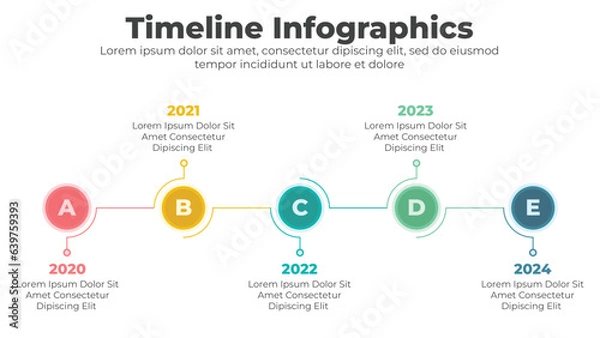 Obraz Circular timeline steps infographics template design for presentation slide