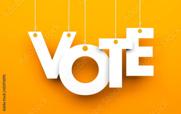 Fototapeta Vote metaphor. Letters on strings