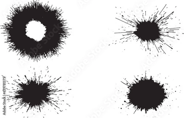 Fototapeta set of ink splashes