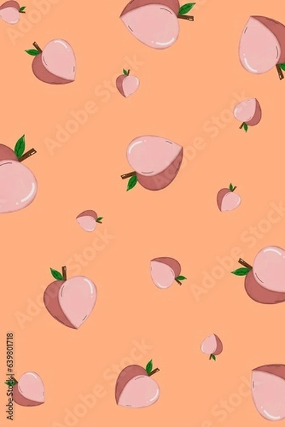 Fototapeta seamless pattern with peach