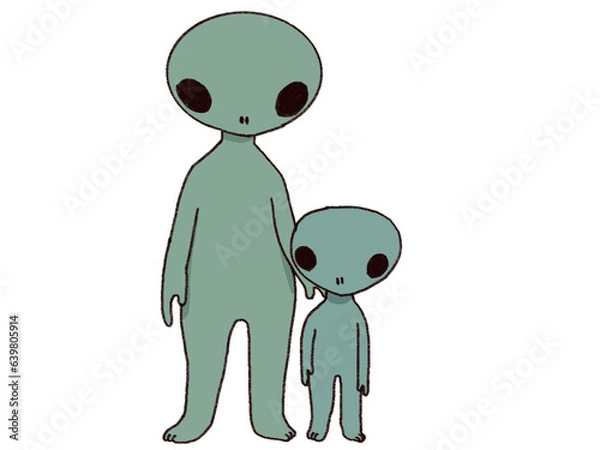 Obraz 宇宙人の親子のイラスト素材