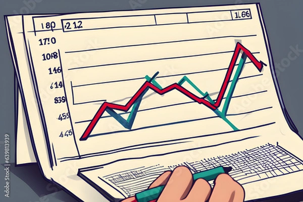 Obraz ﻿stock market graph rising. Generative AI﻿