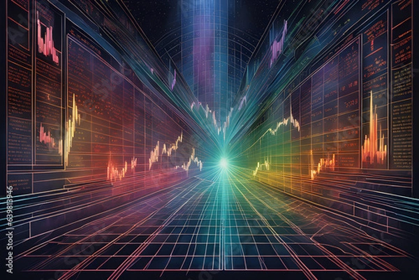 Obraz ﻿stock market graph rising. Generative AI﻿