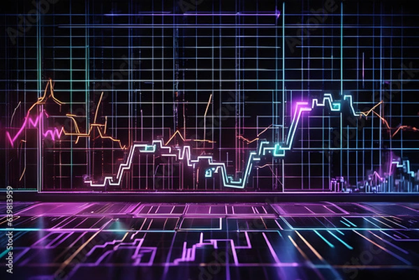 Obraz ﻿stock market graph rising. Generative AI﻿