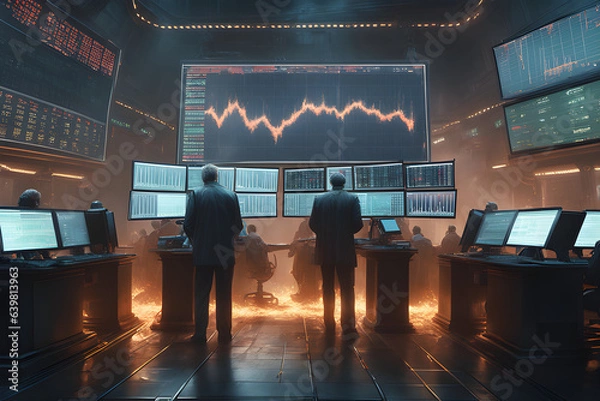 Obraz ﻿stock market graph rising. Generative AI﻿