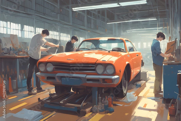 Obraz ﻿making a car. Generative AI﻿