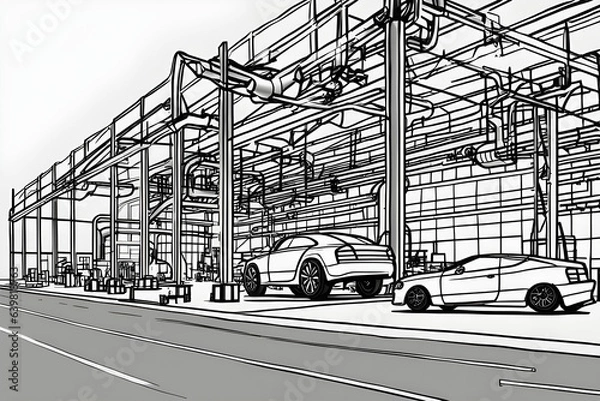 Obraz ﻿making a car. Generative AI﻿