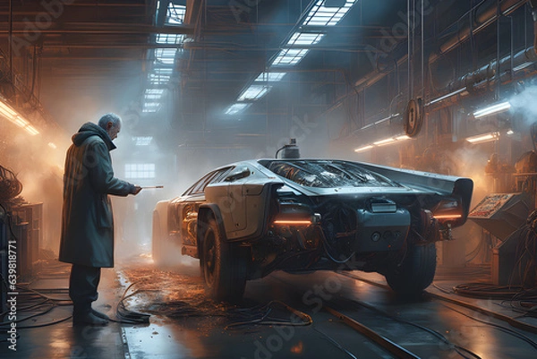 Obraz ﻿making a car. Generative AI﻿