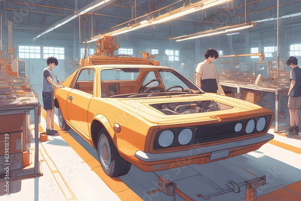 Obraz ﻿making a car. Generative AI﻿