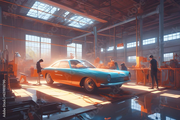 Obraz ﻿making a car. Generative AI﻿