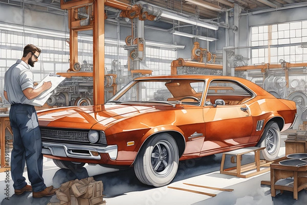 Obraz ﻿making a car. Generative AI﻿