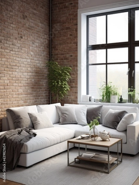 Fototapeta modern living room with sofa