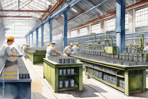 Obraz ﻿rechargeable battery, storage battery, secondary cell. Generative AI﻿