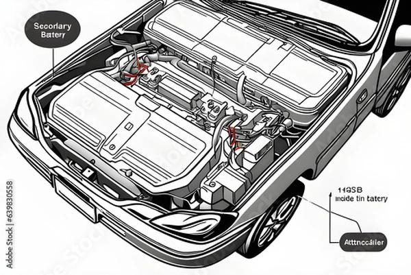 Fototapeta ﻿rechargeable battery, storage battery, secondary cell. Generative AI﻿