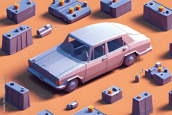 Obraz ﻿rechargeable battery, storage battery, secondary cell. Generative AI﻿