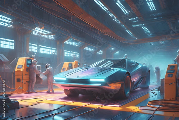 Obraz ﻿rechargeable battery, storage battery, secondary cell. Generative AI﻿