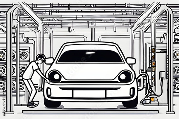 Obraz ﻿rechargeable battery, storage battery, secondary cell. Generative AI﻿