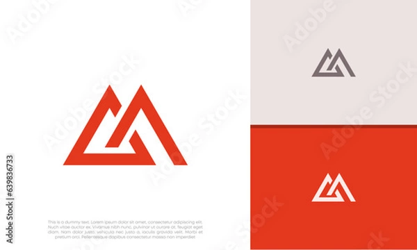 Obraz Initials M logo design. Initial Letter Logo. Innovative high tech logo template.	