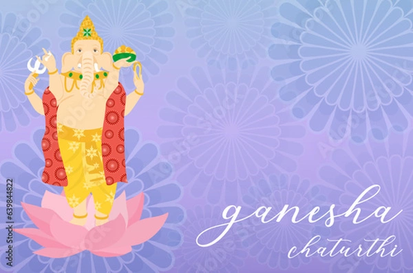 Fototapeta Ganesha wallpaper vector design, Ganesha background vector design, Indian god background vector, elephant god vector design, abstract India design wallpaper,