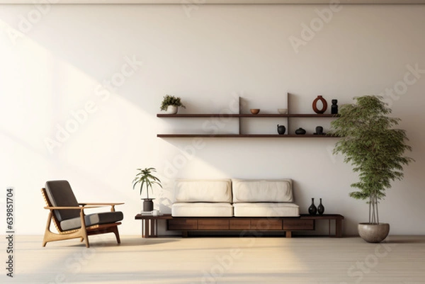 Fototapeta Living room minimalist interior design
