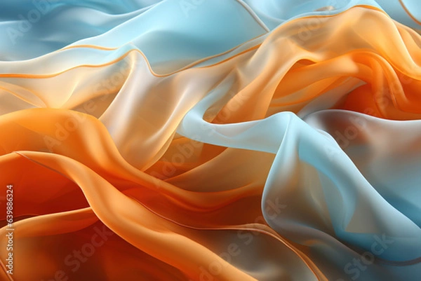 Fototapeta Abstract Semitransparent Silk Textile Wave Pattern