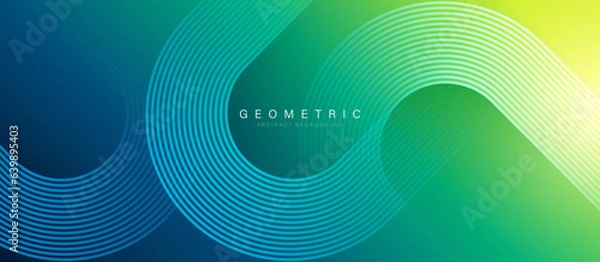 Obraz Abstract gradient background with transparent geometric lines. Modern shiny diagonal rounded lines pattern. Futuristic concept. Suit for poster, cover, banner, brochure, website. Vector illustration