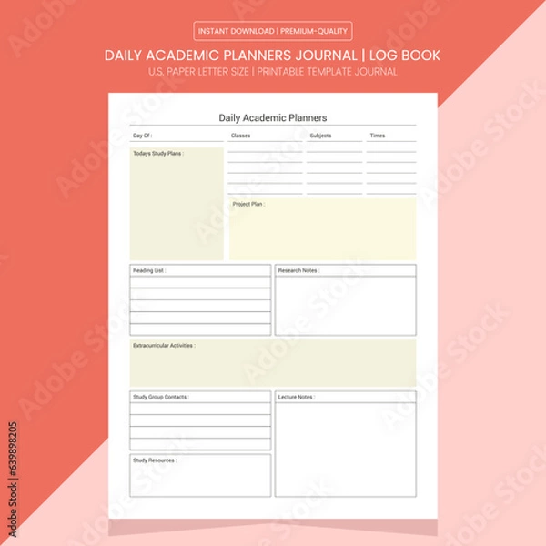 Obraz Daily Academic Planner || Printable Template