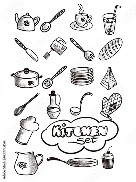 Obraz The set of kitchen items